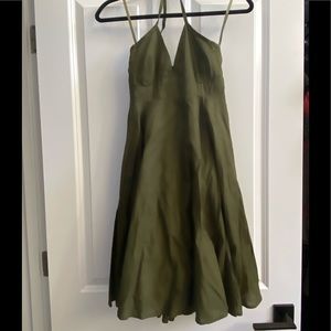 Olive Halter Midi Dress-Size M